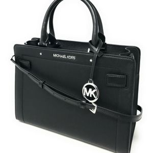 New Michael Kors Black Rayne Medium Saffiano Leath